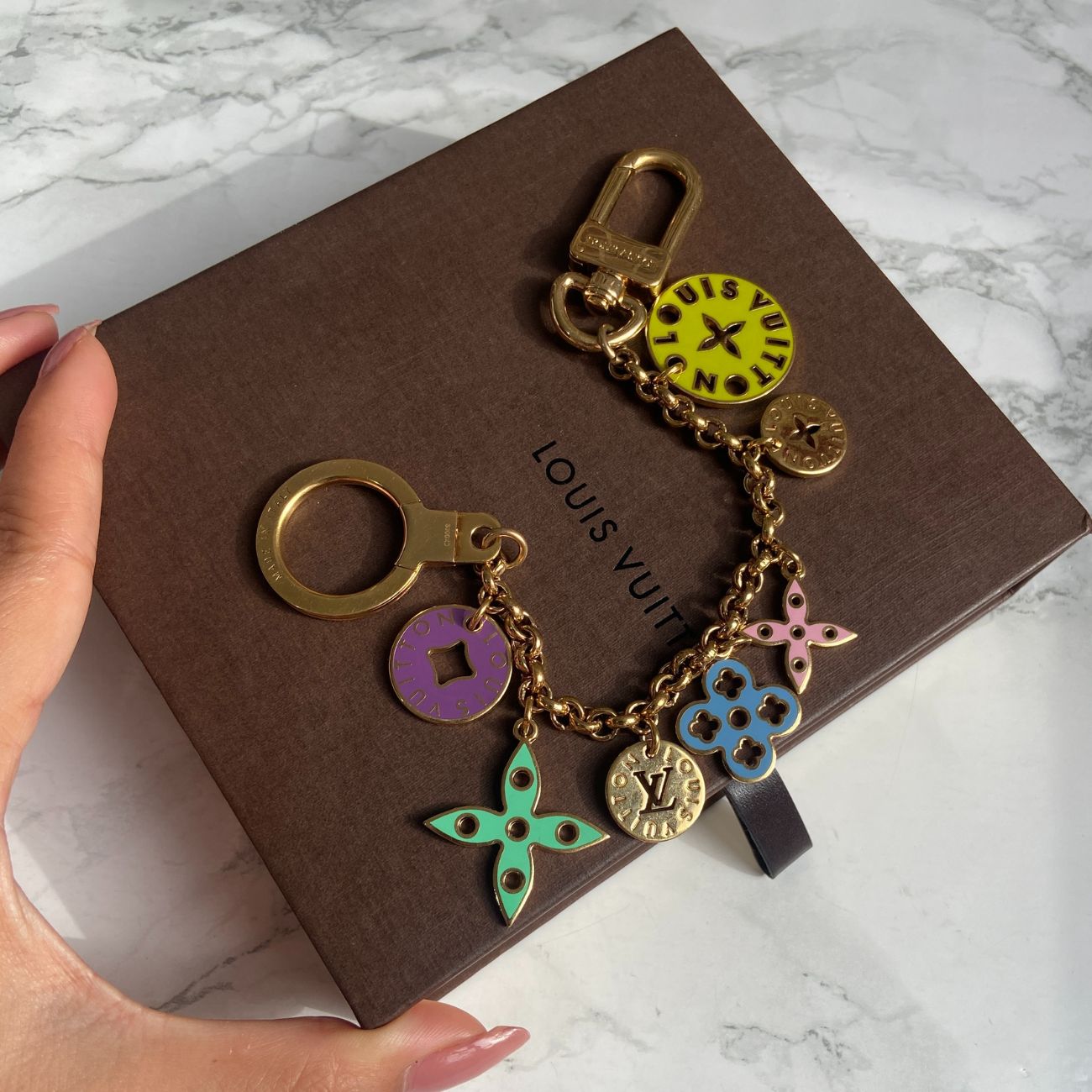 Authentic Louis Vuitton Blu & Yellow Looping Pendant- Reworked Necklace