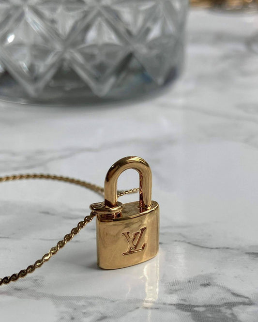 Authentic Louis Vuitton Mini Lock - Repurposed Necklace