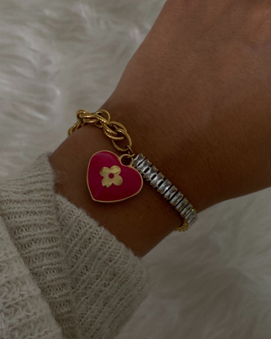 Authentic Louis Vuitton Pendant Coeur -Reworked Bracelet