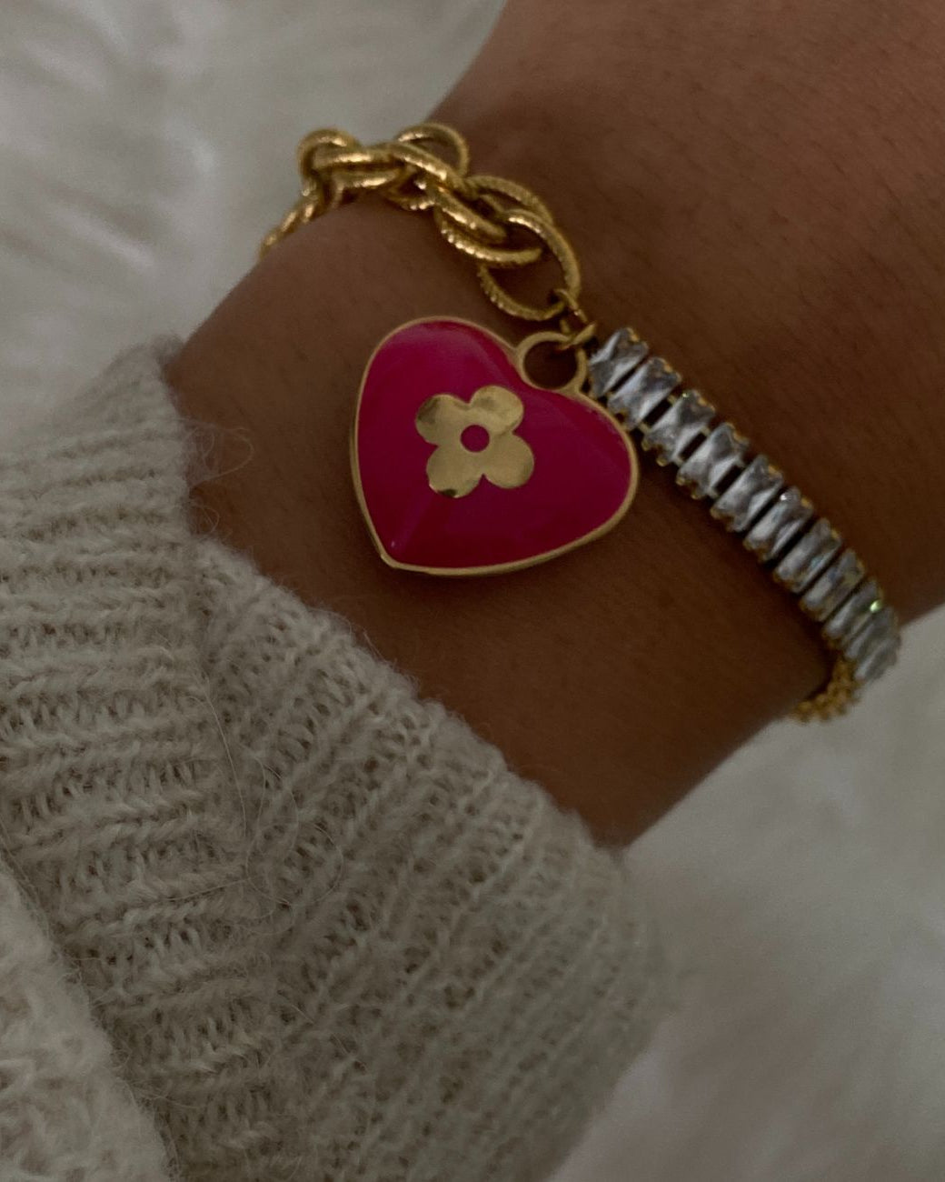Authentic Louis Vuitton Pendant Coeur -Reworked Bracelet