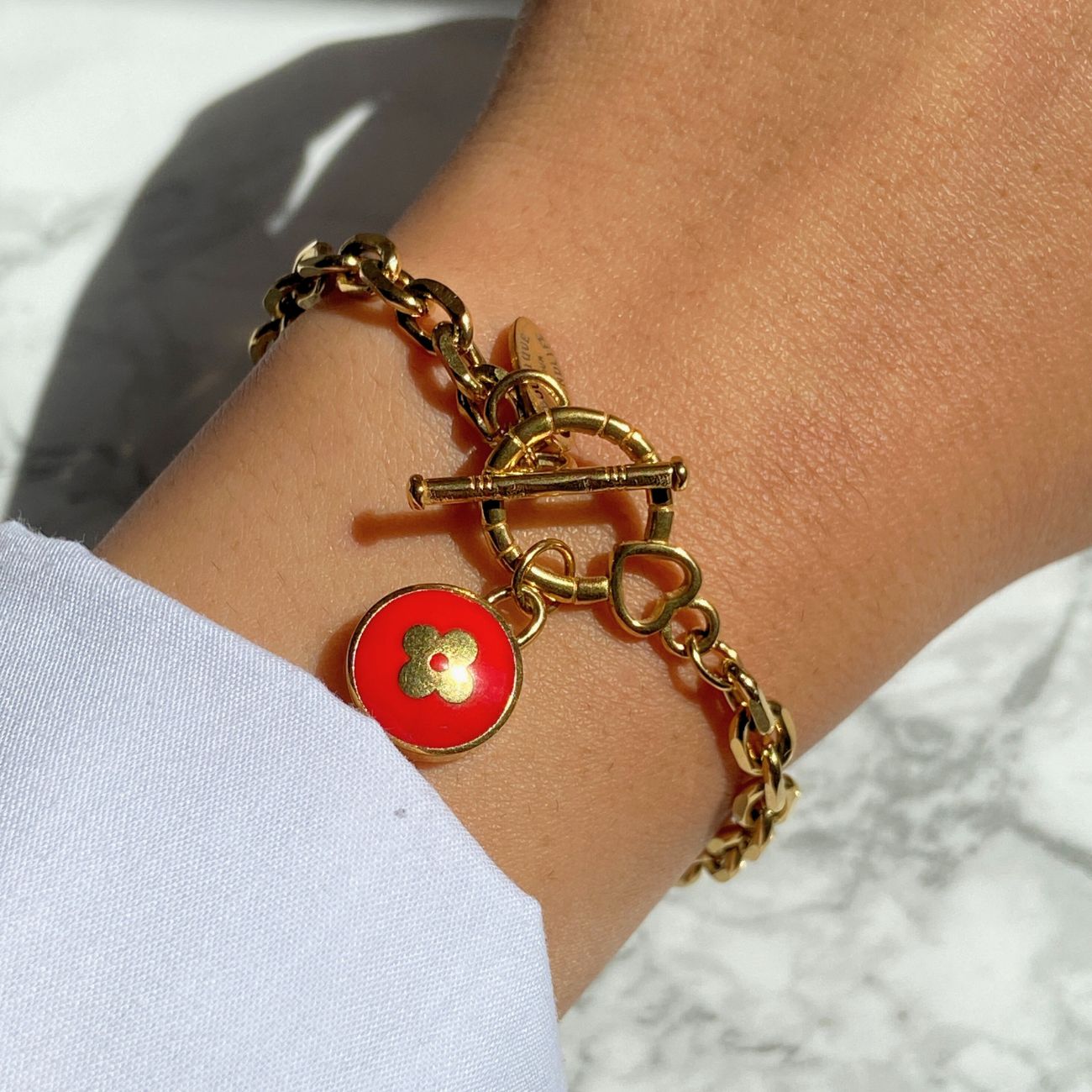 Authentic Louis Vuitton Pendant  - Repurposed Rolo Bracelet