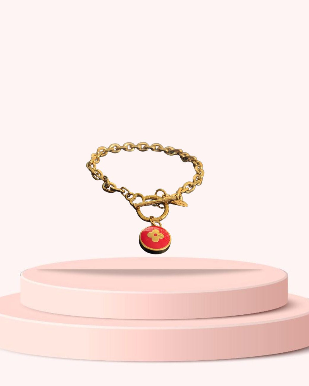 Authentic Louis Vuitton Pendant  - Repurposed Rolo Bracelet