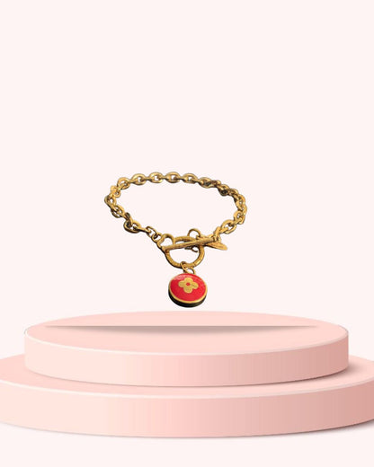 Authentic Louis Vuitton Pendant  - Repurposed Rolo Bracelet