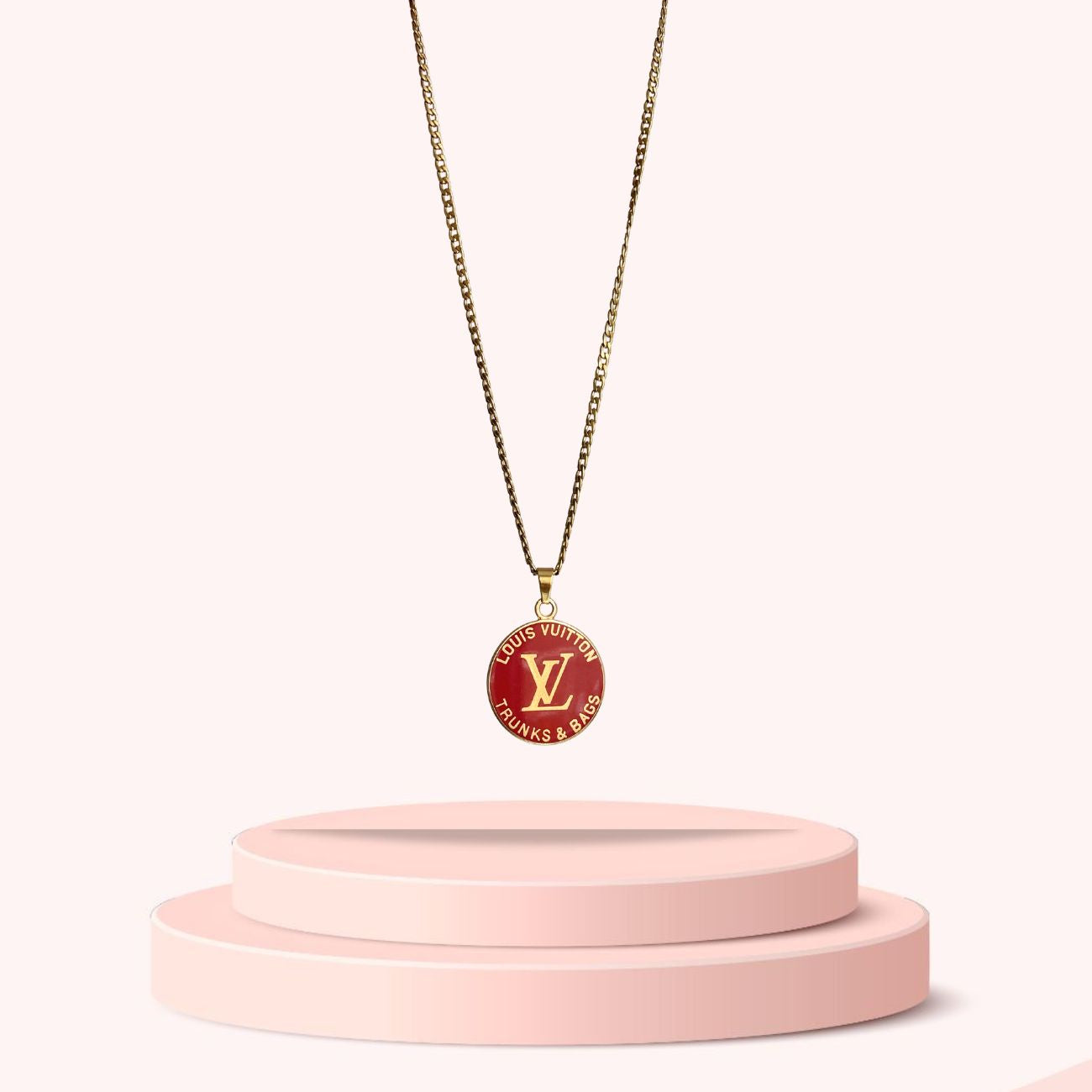 Authentic Louis Vuitton Red Round Pendant- Reworked Necklace – Boutique  SecondLife
