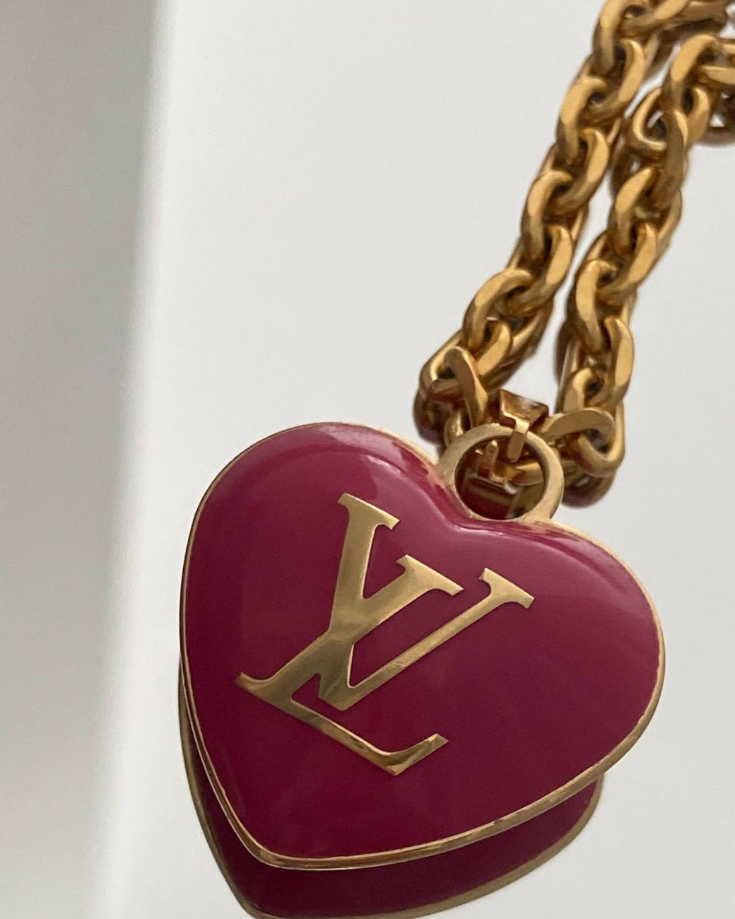 Authentic Louis Vuitton Pendant Big Coeur -Reworked Necklace