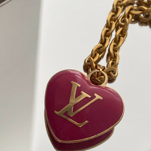 Authentic Louis Vuitton Pendant Big Coeur -Reworked Necklace
