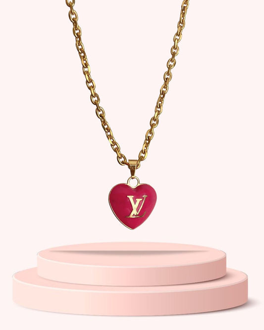 Authentic Louis Vuitton Pendant Big Coeur -Reworked Necklace