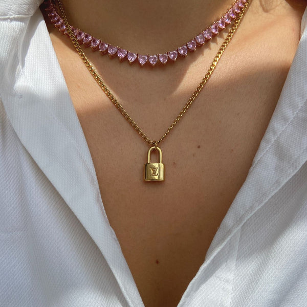 Authentic Louis Vuitton Pendant Lock- Reworked Necklace