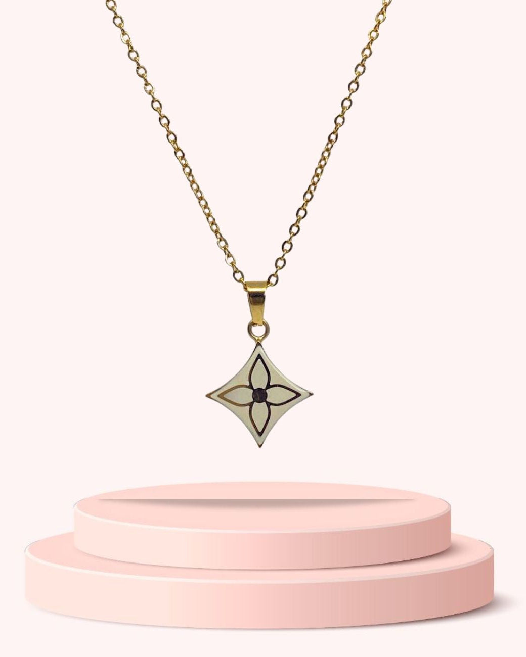 Authentic Louis Vuitton White Pendant- Necklace