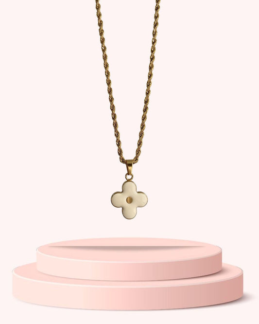 Authentic Louis Vuitton White Round Pendant- Necklace