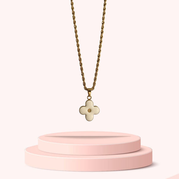 Authentic Louis Vuitton White Round Pendant- Necklace