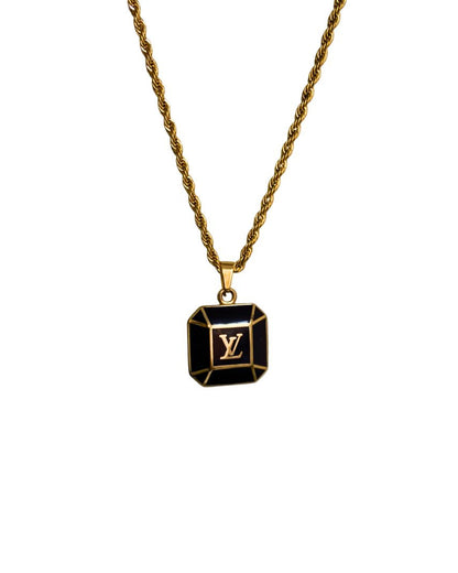 Authentic Louis Vuitton Big Brown Pendant-Repurposed Necklace