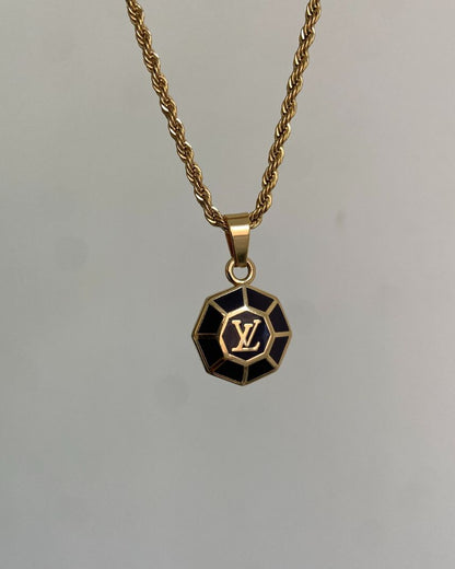 Authentic Louis Vuitton Medium Brown Pendant-Repurposed Necklace