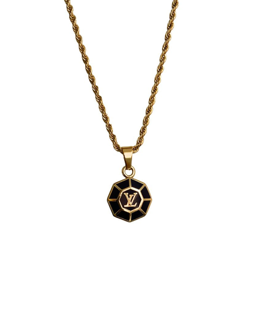 Authentic Louis Vuitton Medium Brown Pendant-Repurposed Necklace