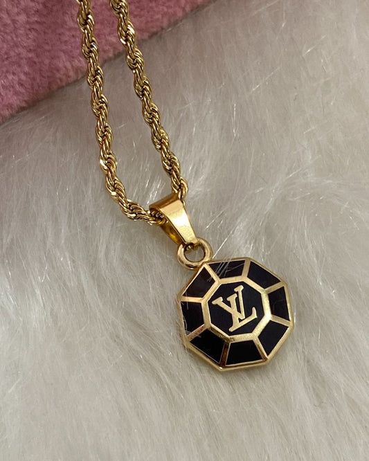 Authentic Louis Vuitton Medium Brown Pendant-Repurposed Necklace