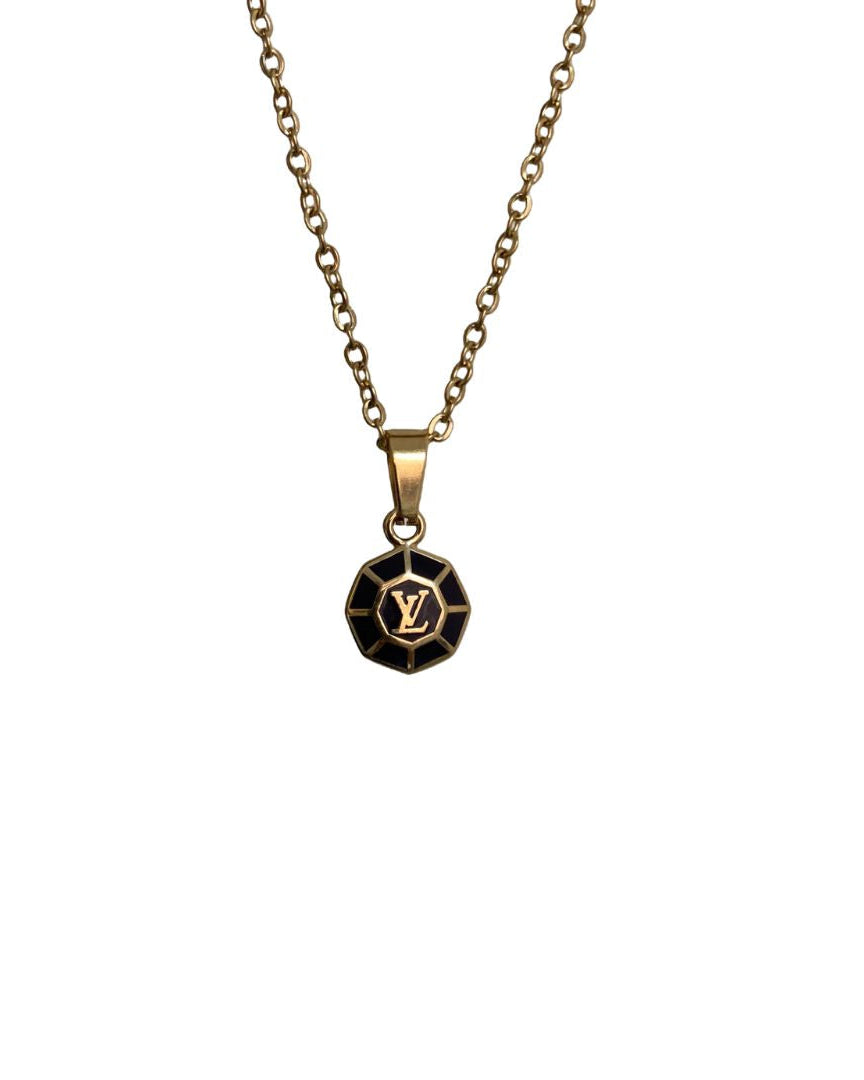 Authentic Louis Vuitton Small Brown Pendant-Repurposed Necklace