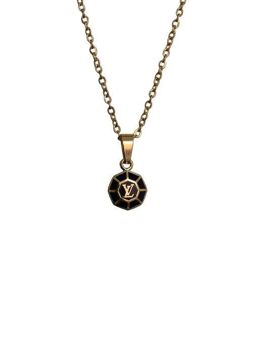 Authentic Louis Vuitton Small Brown Pendant-Repurposed Necklace