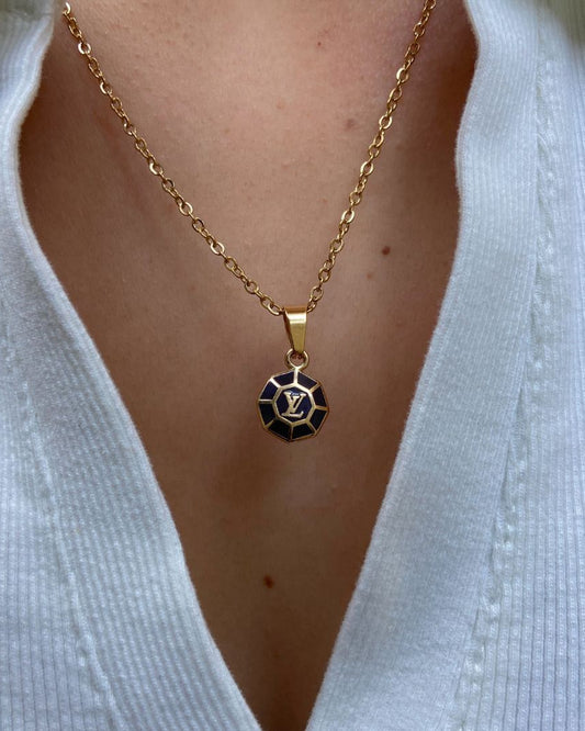 Authentic Louis Vuitton Small Brown Pendant-Repurposed Necklace