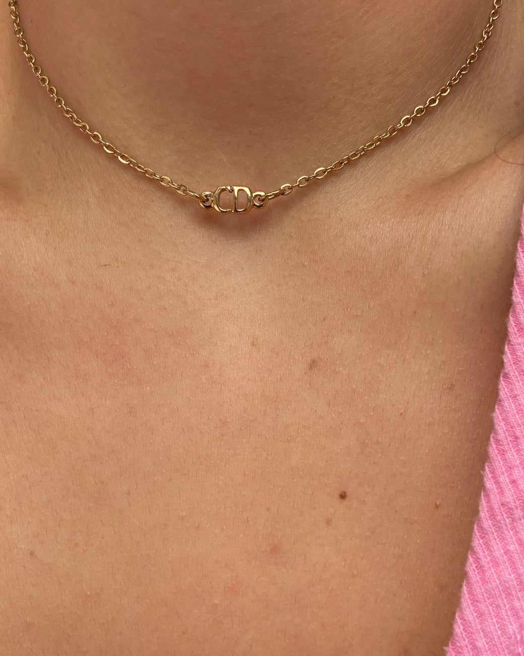 Authentic Mini Cd Dior pendant- Reworked Dainty Choker