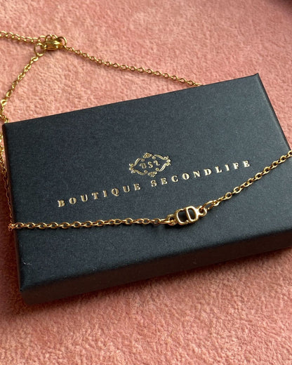 Authentic Mini Cd Dior pendant- Reworked Dainty Choker