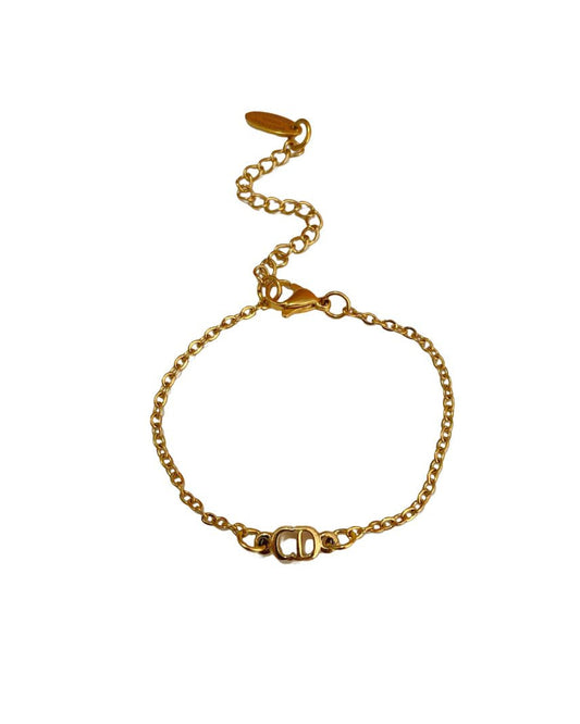 Authentic Mini Dior CD pendant -Repurposed Bracelet