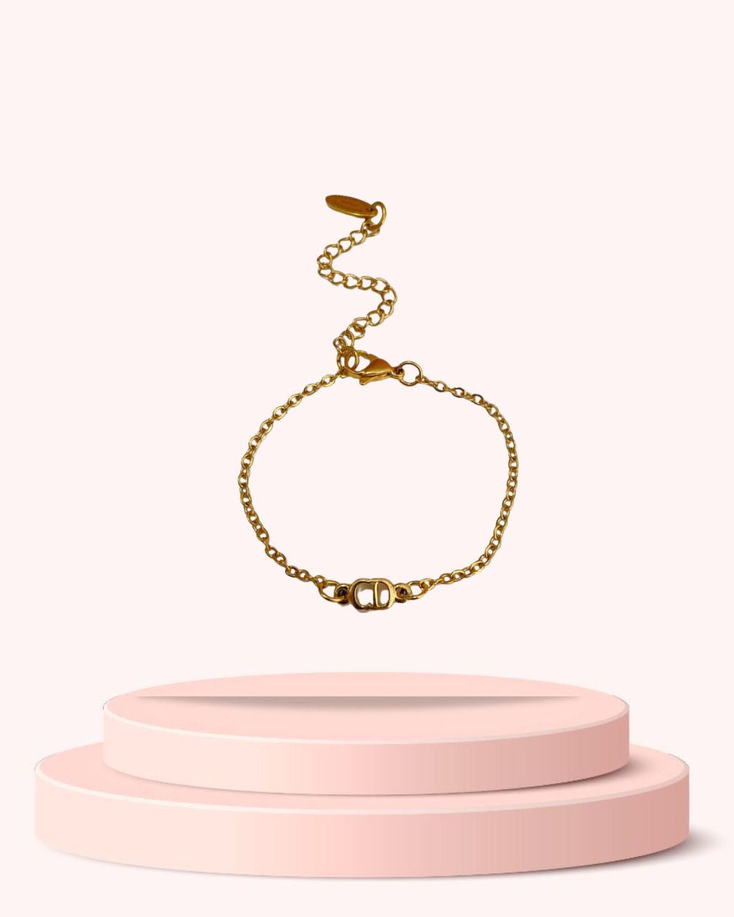 Authentic Mini Dior CD pendant -Repurposed Bracelet