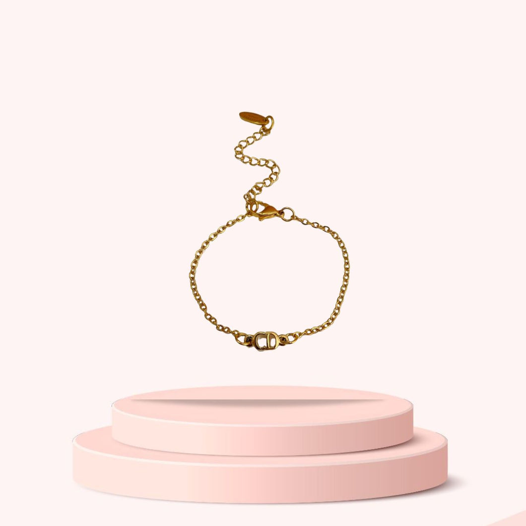 Authentic Mini Dior CD pendant -Repurposed Bracelet