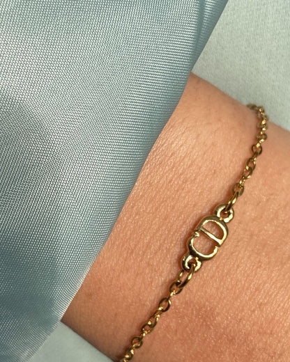 Authentic Mini Dior CD pendant -Repurposed Bracelet