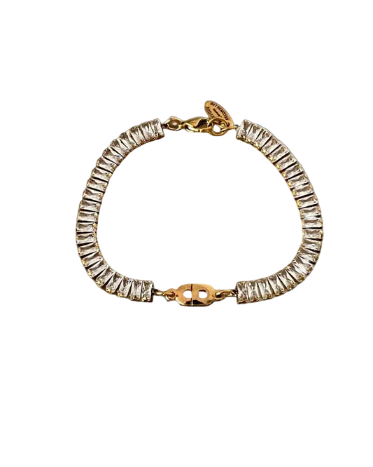 Authentic Dior CD Pendant- Reworked Diamante Bracelet