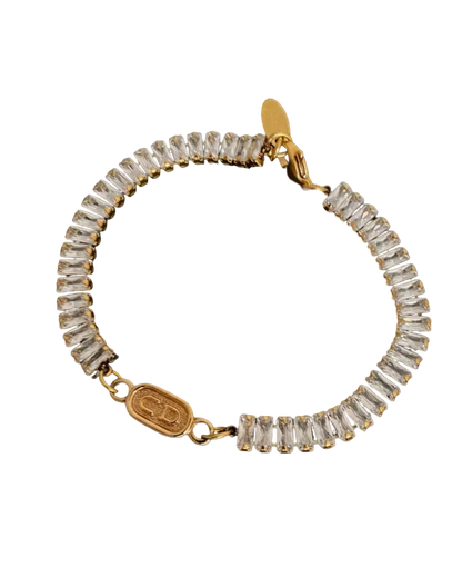 Authentic Dior CD Oval Pendant- Reworked Diamante Bracelet