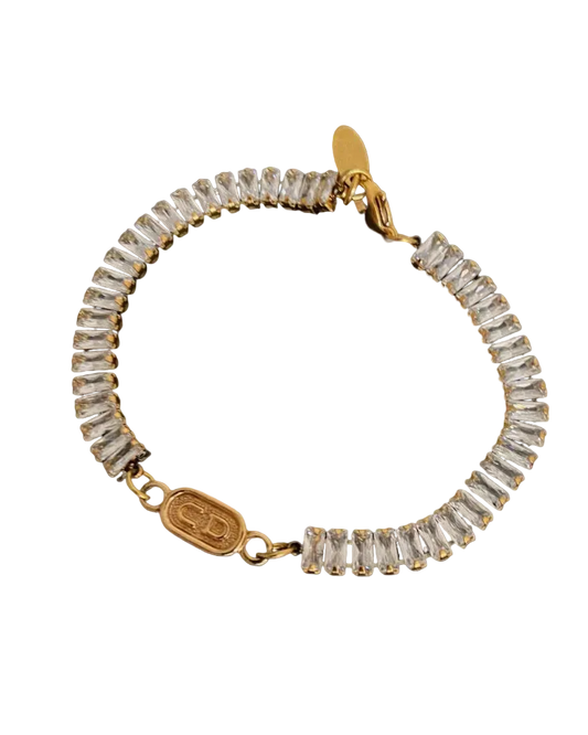 Authentic Dior CD Oval Pendant- Reworked Diamante Bracelet