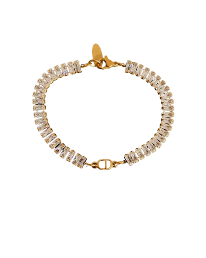 Authentic Dior CD Initials Pendant- Reworked Diamante Bracelet