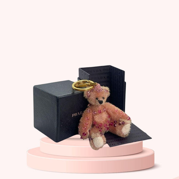 Authentic Prada Bear Pink Keychain with Box
