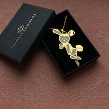 Load image into Gallery viewer, Authentic Prada Bunny Steel Charm - Repurposed Necklace