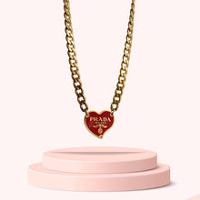 Load image into Gallery viewer, Authentic Prada Red Heart tag - Repurposed Necklace