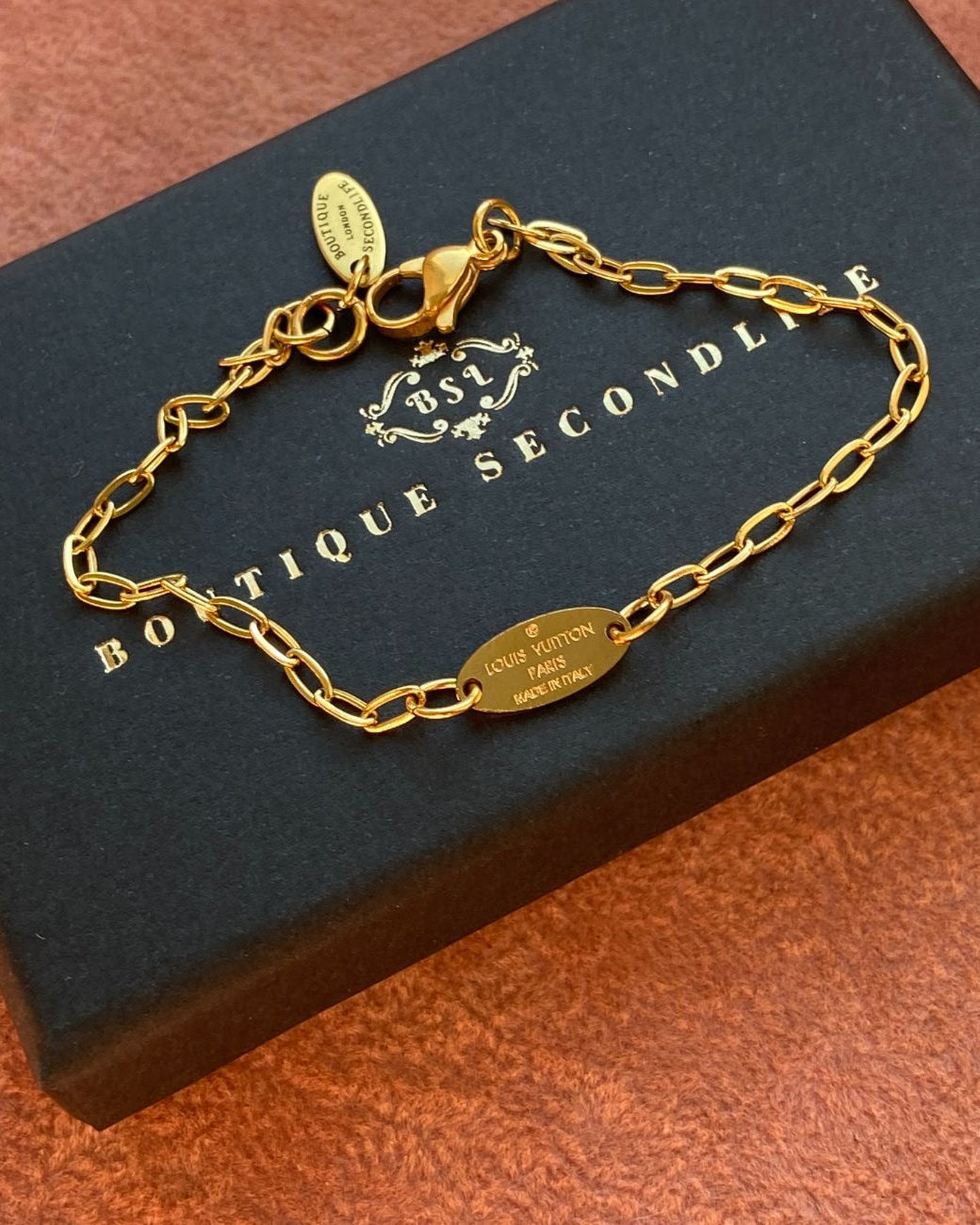 Authentic Louis Vuitton Tag Blooming Pendant Reworked Bracelet