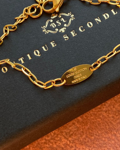 Authentic Louis Vuitton Tag Blooming Pendant Reworked Bracelet