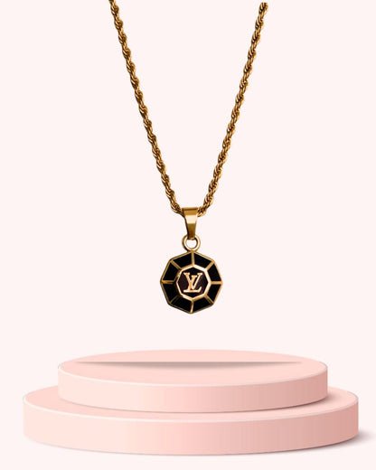 Authentic Louis Vuitton Medium Brown Pendant-Repurposed Necklace