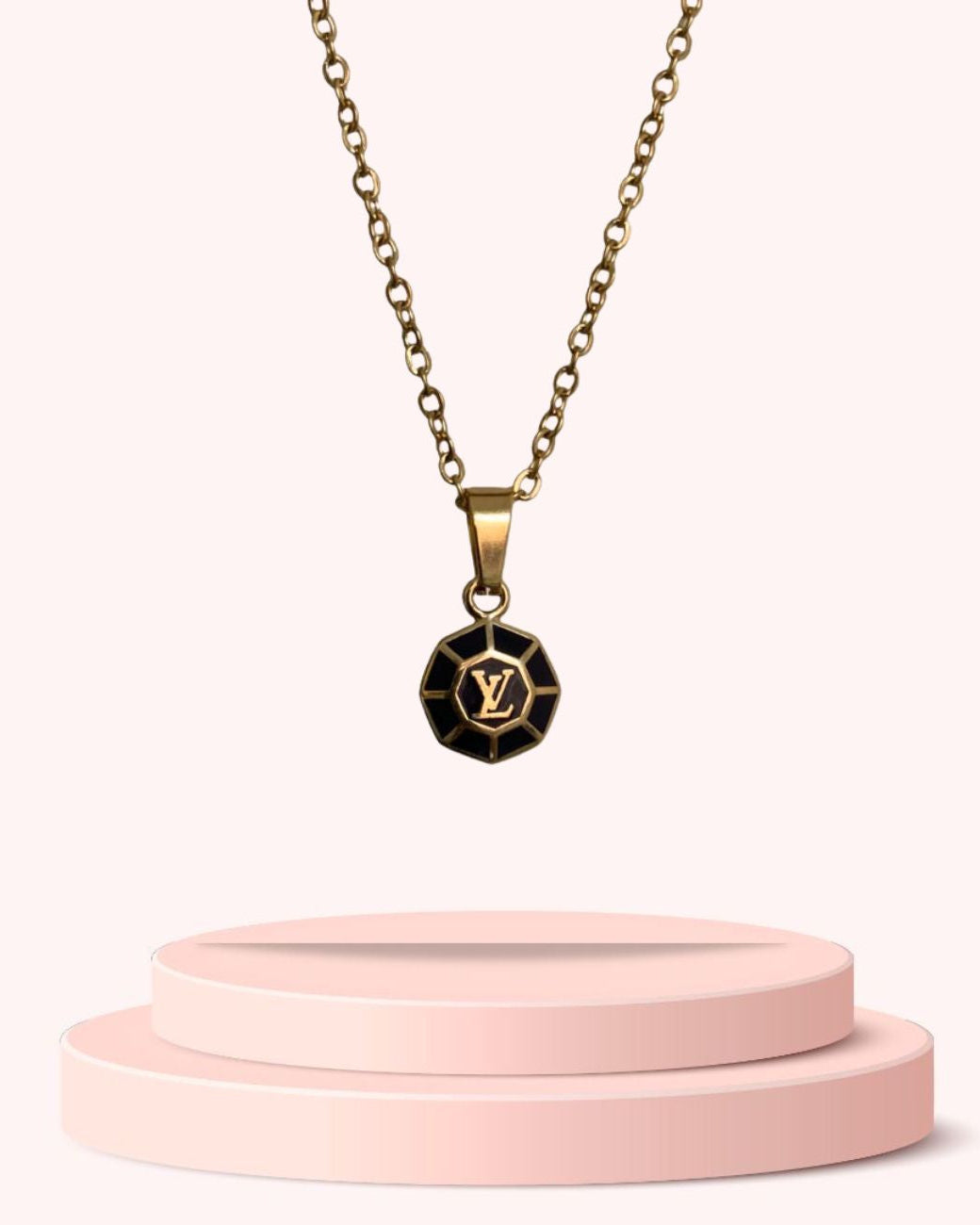 Authentic Louis Vuitton Small Brown Pendant-Repurposed Necklace