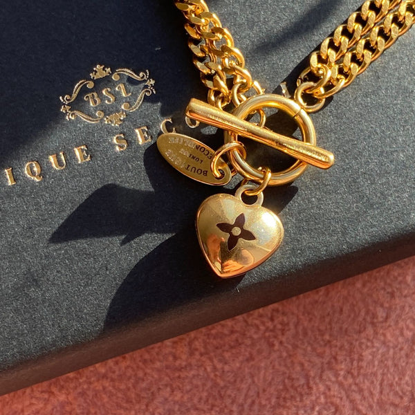 Authentic Louis Vuitton  Black Heart Charm- Reworked Bracelet