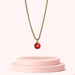 Authentic Louis Vuitton Red Pastilles Pendant- Necklace