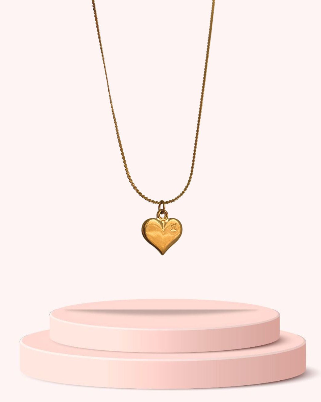 Authentic Louis Vuitton Heart Pendant- Reworked Necklace