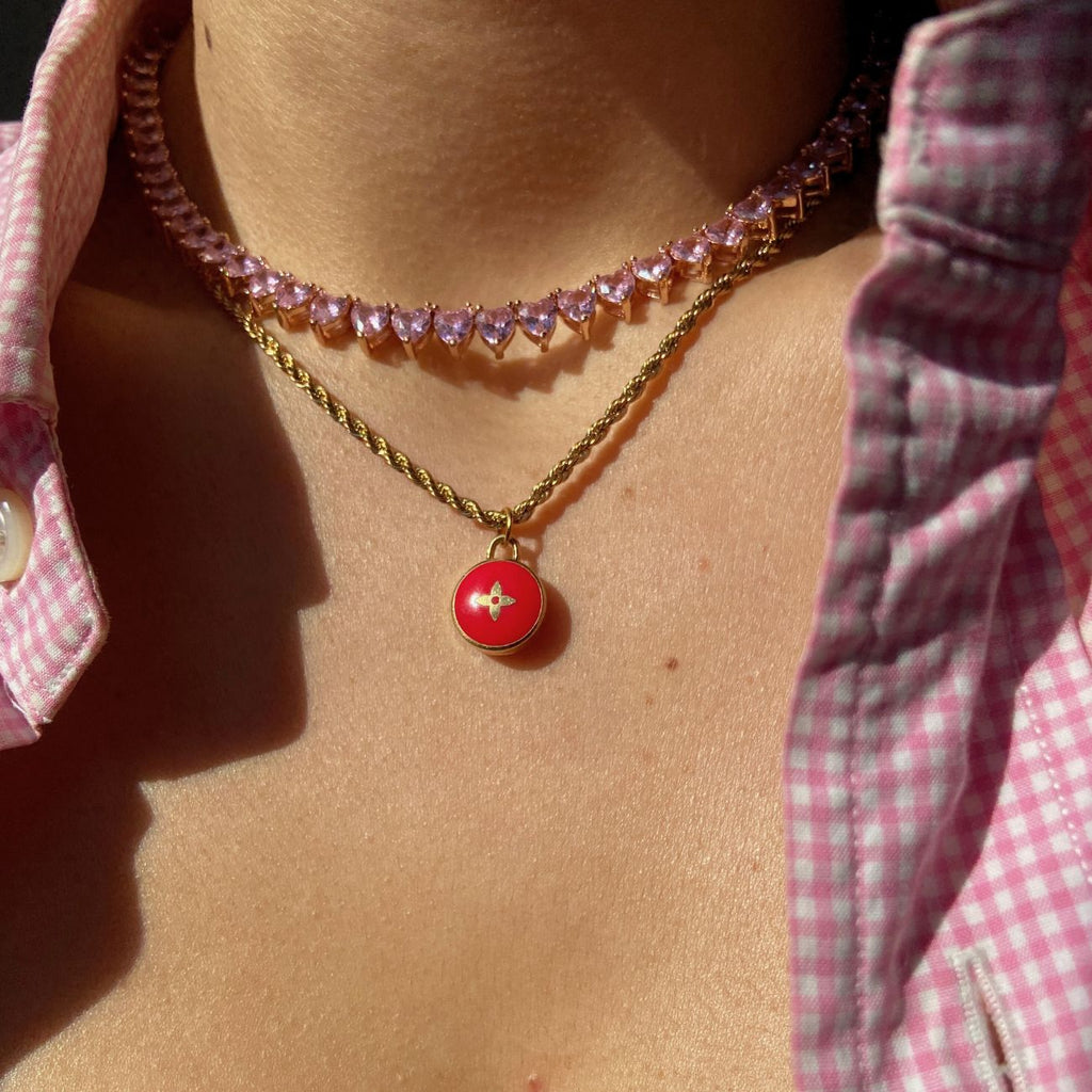 Authentic Louis Vuitton Red Pastilles Pendant- Necklace