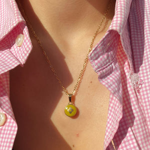 Authentic Louis Vuitton Green Pear Pendant Pastilles- Necklace