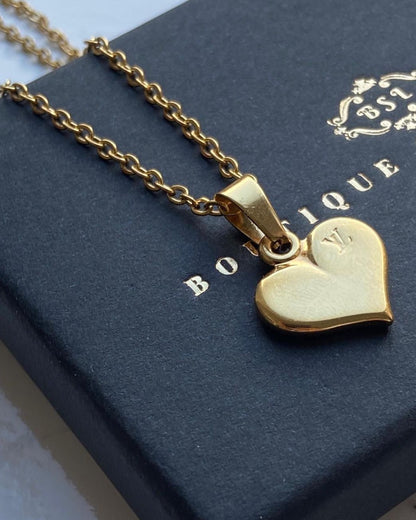 Authentic Louis Vuitton Heart Pendant-  Dainty Reworked Necklace