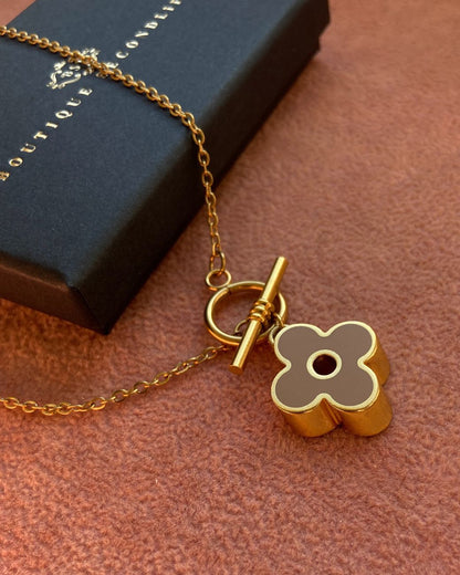 Authentic Louis Vuitton Fleur Charm- Reworked Necklace