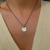 Authentic Silver Prada Mini circle tag - Repurposed Necklace