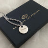 Authentic Silver Prada Mini circle tag - Repurposed Necklace