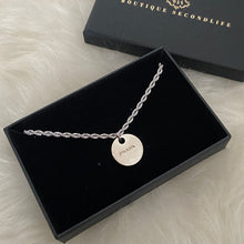 Load image into Gallery viewer, Authentic Silver Prada Mini circle tag - Repurposed Necklace