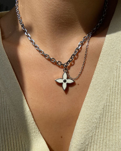 Authentic Louis Vuitton Silver Charm- Reworked Necklace